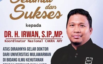 Selamat dan sukses atas gelar doktor yang diraih bang H.Irwan